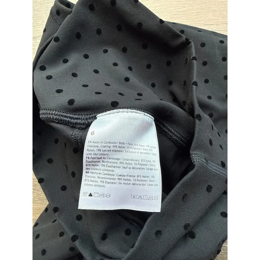 Lululemon Align High Rise Skirt Black Velvet Polka Dot Size 6 Tennis Golf Skort